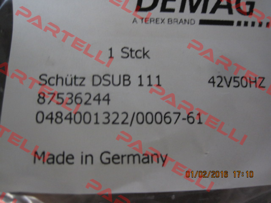 P/N: 87551444, Type DSUB 111 24V50HZ Demag