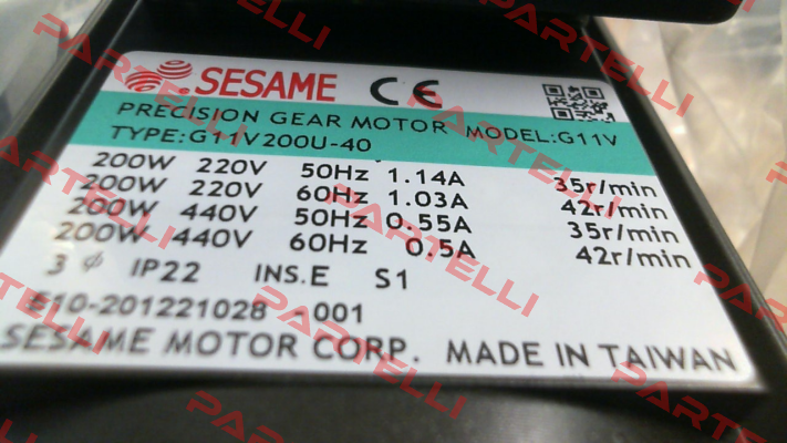 reducer for G11V200S-40 Sesame Motor