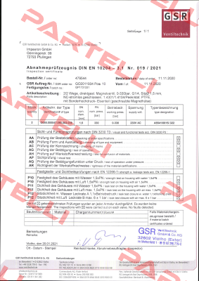 Certificate  3.1 GSR