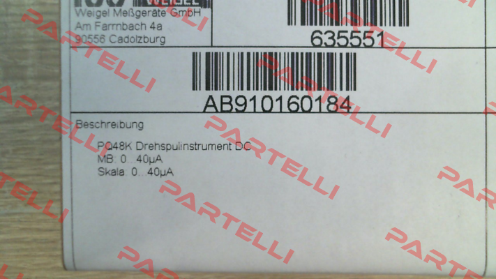 PQ48K / 01AA10130013 Weigel
