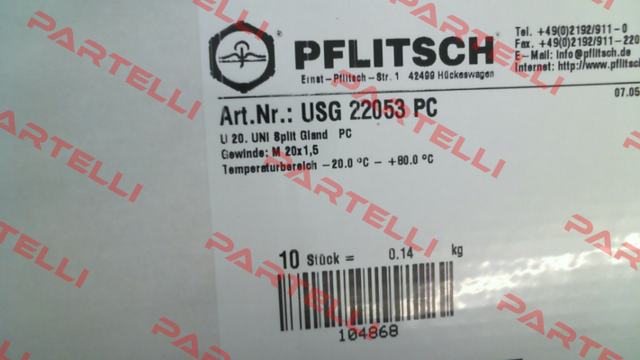 USG 22053 PC (pack x10) PFLITSCH