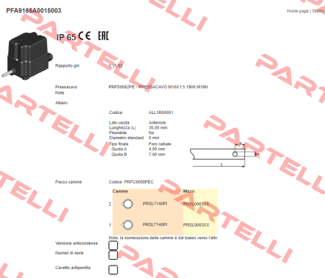 PFA9165A0015003 Ter Tecno Elettrica Ravasi