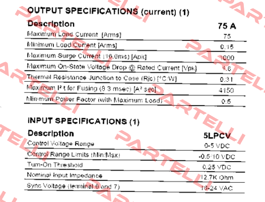 5LPCV2475 5 VDC  Crydom