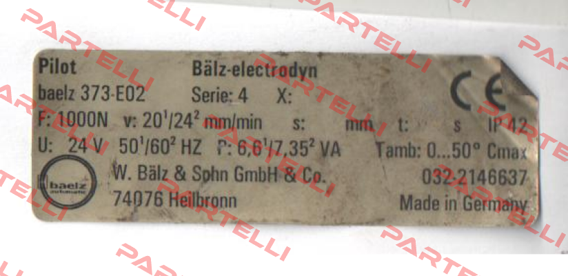 Motor lifting drive for regular operation baelz 373-E07-20-18-S21… Baelz