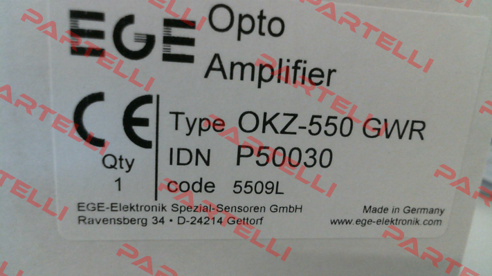 p/n: P50030, Type: OKZ 550 GWR Ege