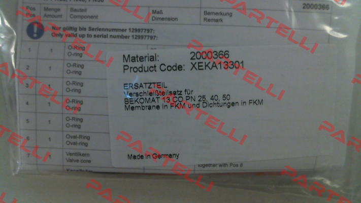 2000366 / XEKA13301 Beko