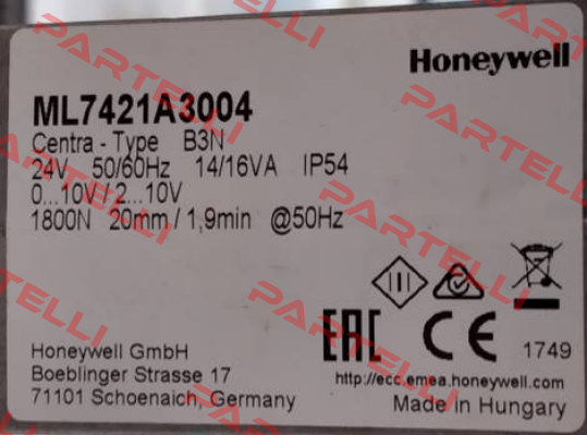 ML7421A3004 Honeywell