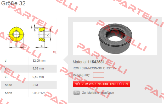 RCMT 3209MOSN-ZM HCX1125 (CT 115 42581)  Ceratizit