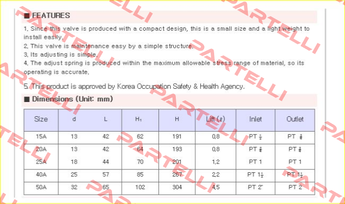JSV-HT41 (Safety Valve)  Jokwang