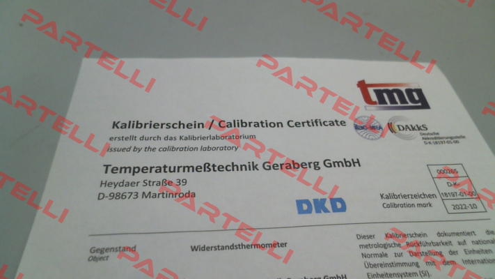 8000282 DAkkS - Calibration Certificate TMG GERABERG