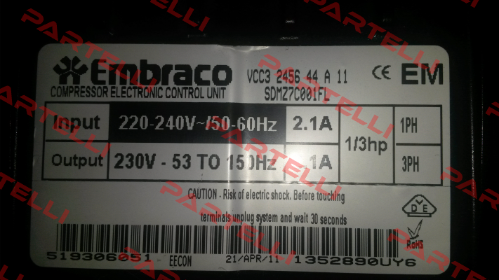 VCC3 2456 44  OEM Embraco