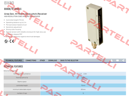 BX80B/1P-0H6XLS Micro Detectors / Diell (now Datasensing)