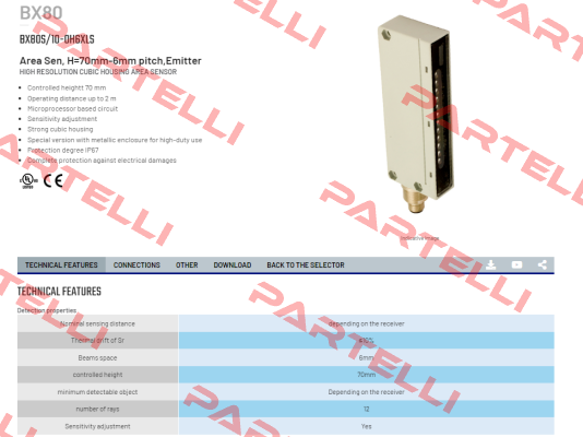 BX80S/10-0H6XLS Micro Detectors / Diell (now Datasensing)