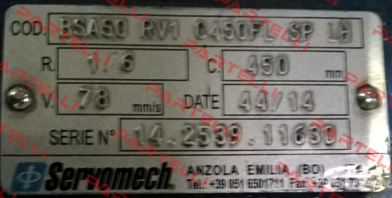 BSA50 - RV1 - C450 - FL - SP - Vers.6 - IEC90 B14 - LH  Servomech