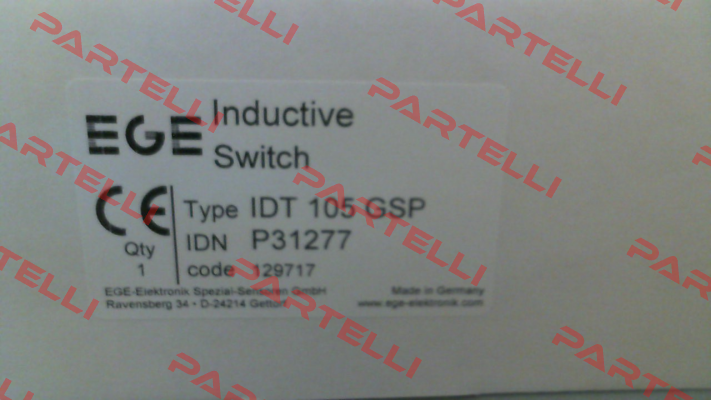 p/n: P31277, Type: IDT 105 GSP Ege