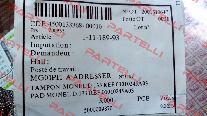 CDE 4500133368/00010 ARTICLE:1-11-189-93 FOR  M 400 L  MATTEI