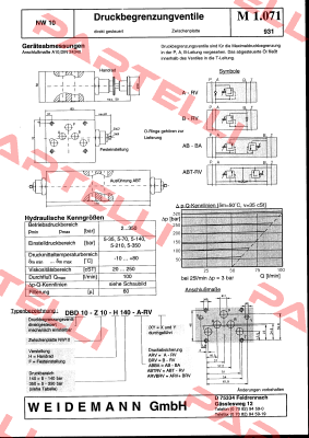 DBD10-Z10-F140-ARV/BRV Weidemann