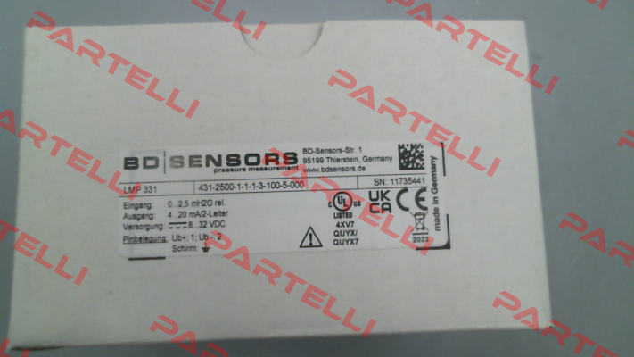 LPM 331 (431-2500-1-1-1-3-100-5-000) Bd Sensors